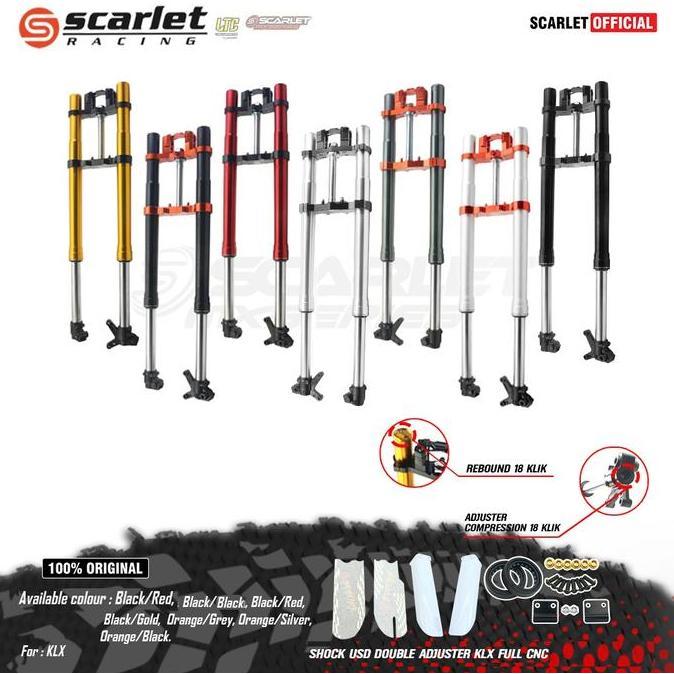 SCARLET RACING Shock USD Double Adjuster Motorcycle KLX FULL CNC