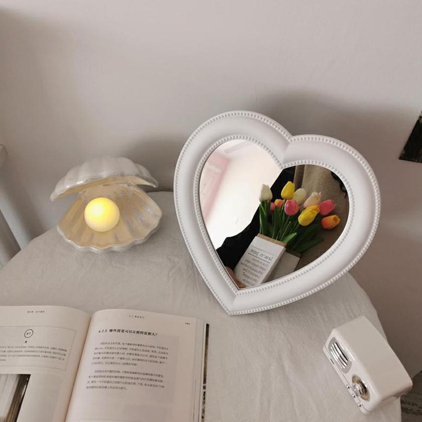Cermin Makeup Love Hati Aestheticr Korean Dekorasi Ruangan Meja Love Heart Mirror Aesthetic Kaca Cer