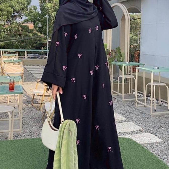 ABAYA PITA coquette motif bordir ABAYA HITAM SIMPLE TERBARU  Arab