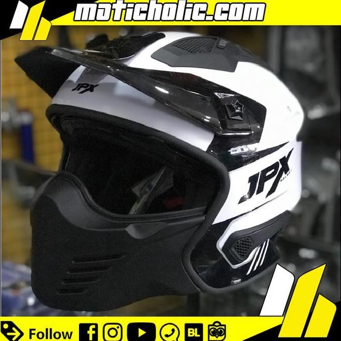 Promo Helm Jpx Mx 726 Modular White/Black