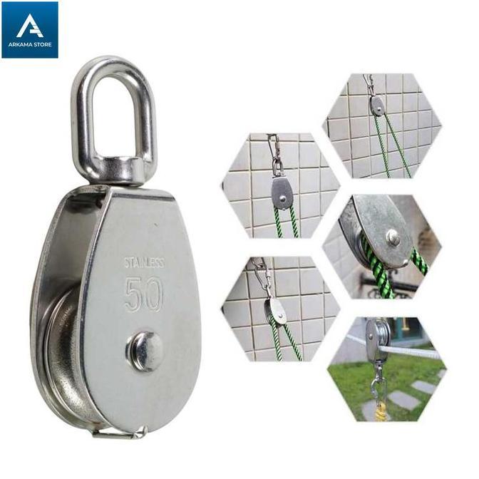 katrol kerekan mini manual serbaguna stainless steel burung timba