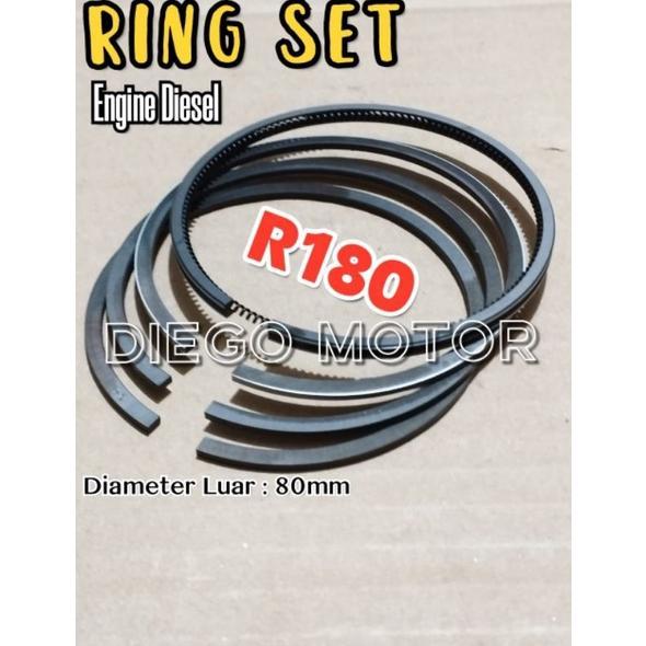 R180 Ring Piston Seher Mesin Diesel Dongfeng Shark Tian Li JianGdong 8HP Diskon