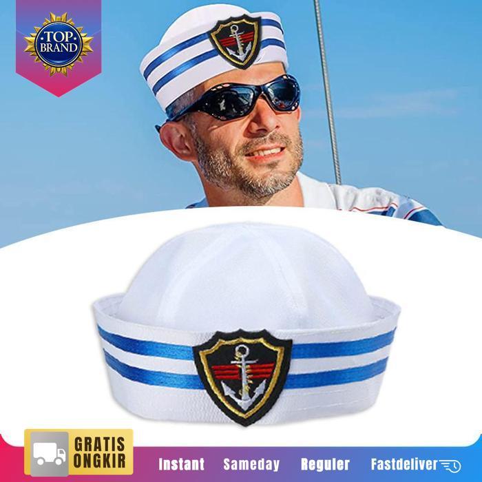 Topi Sailor Hat Topi Kostum Topi Pelaut Topi Kapten Navy Pelaut Topi Pelaut Marinir Cosplay