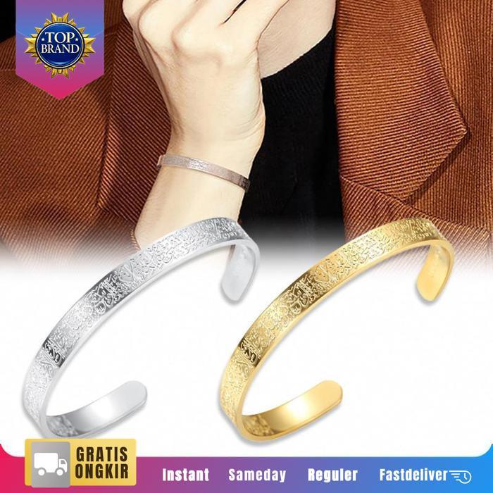 Gelang Islami Allah Muhammad Anti Karat Gelang Stenlis Kaligrafi Arab Wanita Pria