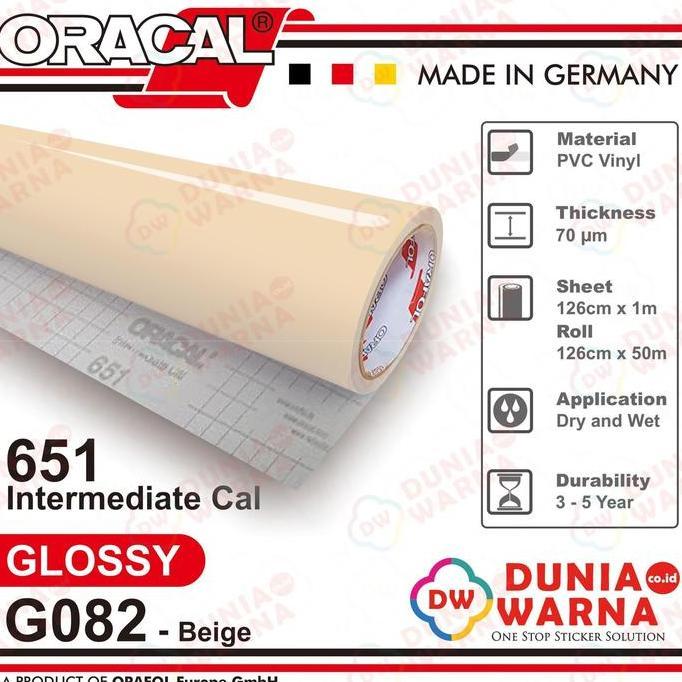 kintarazti Oracal 651 082 Beige 651G Gloss 651M Matte (Doff) Sticker Vinyl Calendered Intermediate C