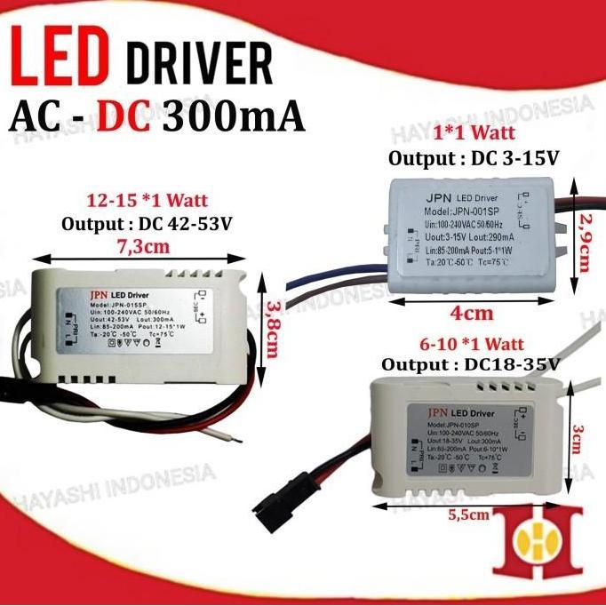 LED Driver Adaptor Trafo Lampu Panel Downlight 3-5W 6-10W 12-15W Watt