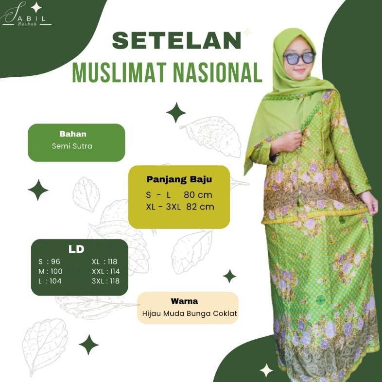 TERLARIS Setelan Muslimat NU Baju Muslimat Bahan Semi Sutera Seragam Muslimat