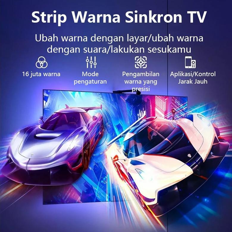 TERMURAH Backlight TV Led Strip Lampu RGBIC PC TV Modding 3.8 Meter Dgn Lem Remote