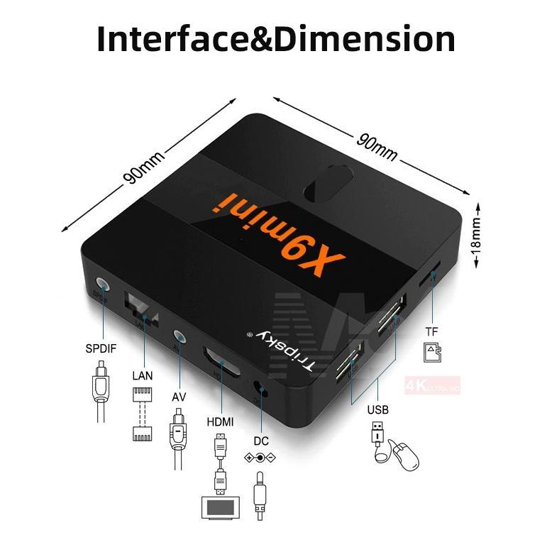 HOT Tripsky X9mini Android Tv Box 4K Full HD Smart Tv Box  Android 14.0 Bluetooth Tv Box