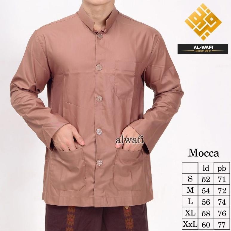 FAVORIT Baju Koko Pria Dewasa Lengan Panjang 2024 Baju Koko Haibah Model Ammu Saku Depan Exclusive K