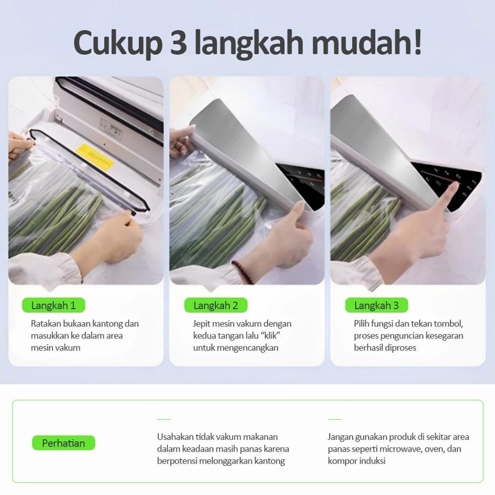CUCI GUDANG (BISA COD) Portable Food Vacuum Sealer - VM2 Vakum Makanan Portable Untuk Makanan Basah 
