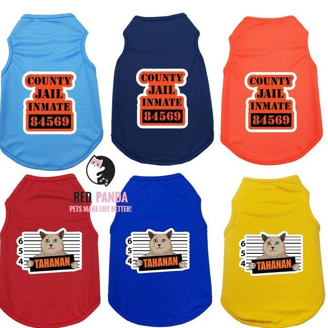 Pakaian Kucing/ Anjing Jail Lucu/ Baju Kucing/ Pakaian Kostum Anjing/ Kucing Tahanan Penjara