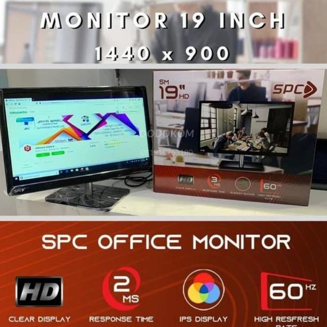 HARGA DISC - SPC LED Monitor 19" inch Full HD HDMI VGA Garansi Resmi
