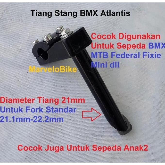 Ready Stem Tiang Stang Sepeda BMX Fixie Mini Atlantis 21mm