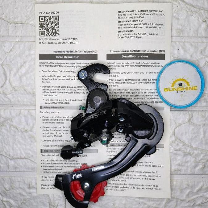 RD 6 7 Speed SHIMANO Tourney TZ500 GS Rear Derailleur With Adaptor Bracket Jepit As Sepeda Federal B