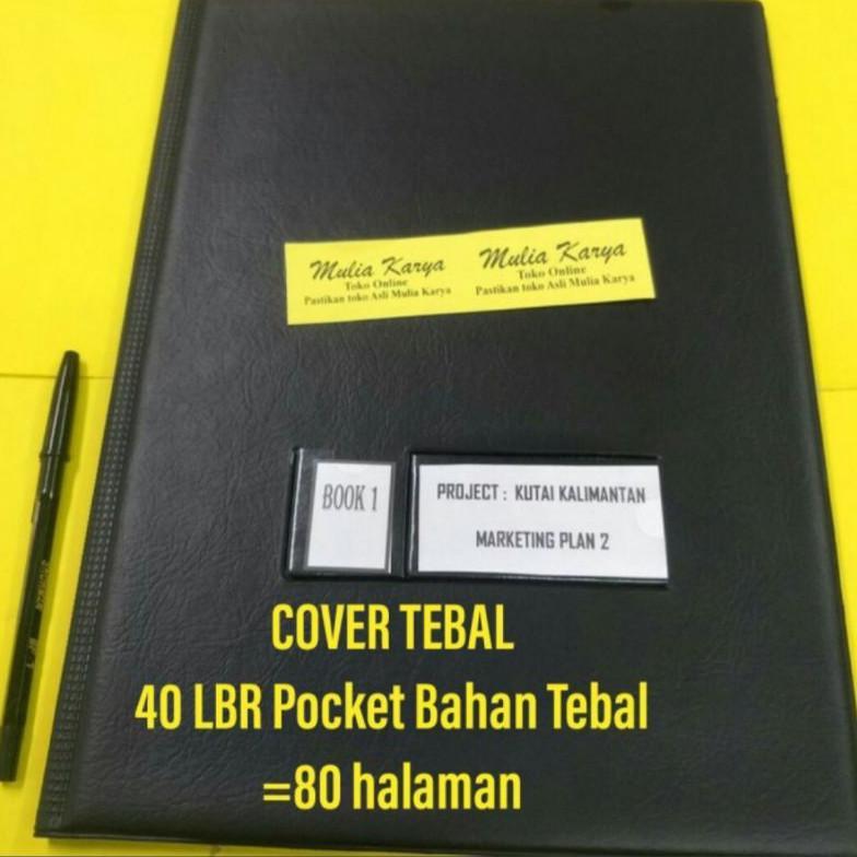 Map Dokumen Cover Tebal 40 Lembar Motif Kulit Plastik Tebal (Raport) / Clear Holder 40 Lembar