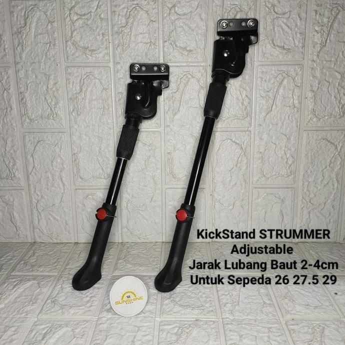 Ready Jagang Standar Samping STRUMMER Model Baut 2 Lubang 4 Jarak Antar Titik Tengah Lobang 2cm - 4c