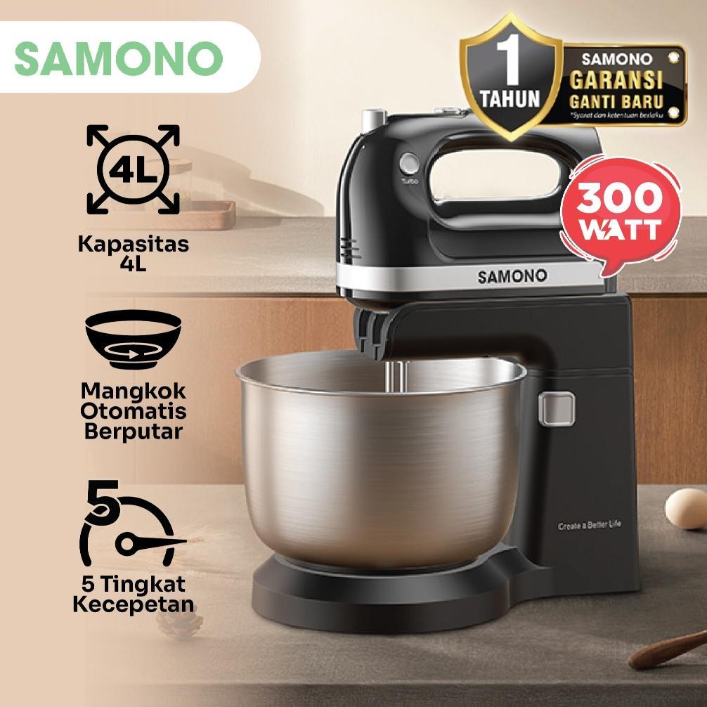 BIG SALE SAMONO Stand Mixer Kue dan Roti 4L Low Watt Hand Mikser Pengaduk Adonan Donat Mixser Baking