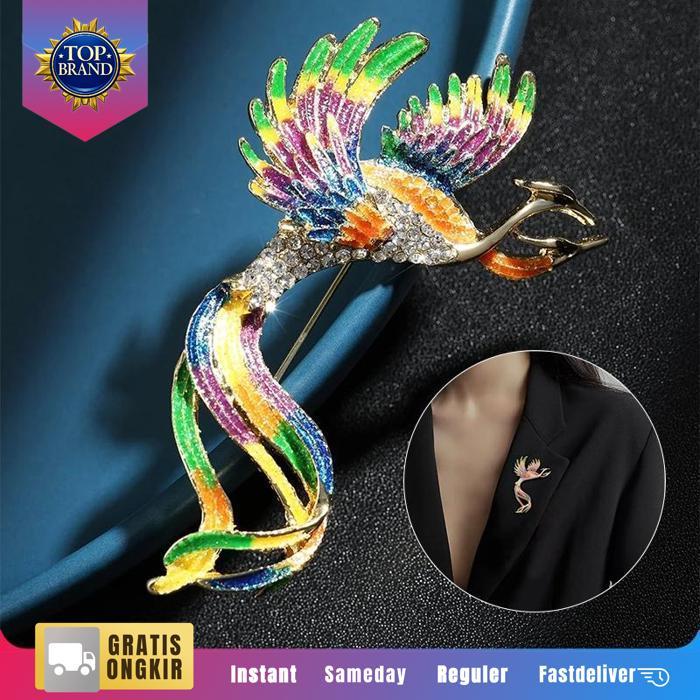 Pin Jas Wanita Gaya Korea Bross Phoenix Warna Bros Burung Phoenix Pin Blazer Bros Jas Wanita