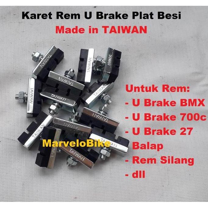 Karet Rem Sepeda U Brake Besi Made in TAIWAN Karet Rem Sepeda BMX Fixie Balap RoadBike