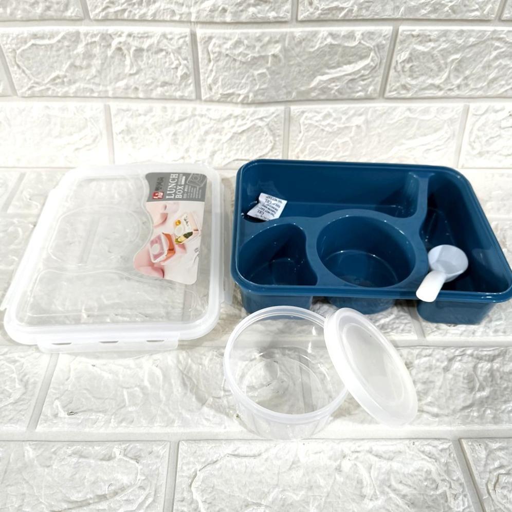 Murah !!! Lunch Box Set Kotak Makan 5371 Plastik 4 Sekat