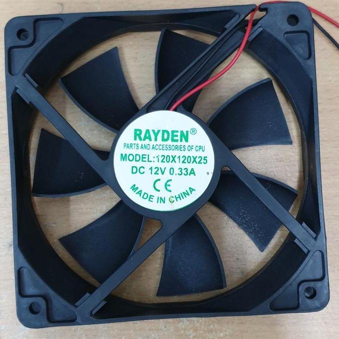 Fan Rayden Dc 12Vdc 0.33A 12Cm 12X12X2.5Cm Kipas Pendingin 120 Mm Asli
