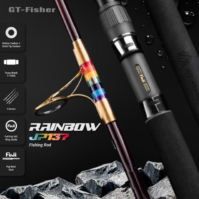 JORAN GT FISHER RAINBOW THREE SECTION POPPING TRAVEL ROD RING FUJI JP137 RDM27