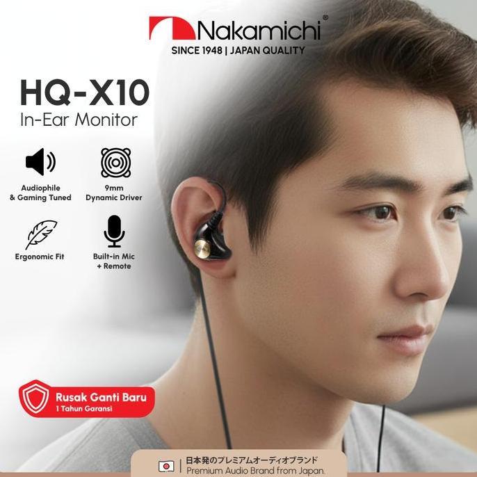 Nakamichi HQ X10 Dynamic Driver In Ear Monitor Wired Earphone Mic