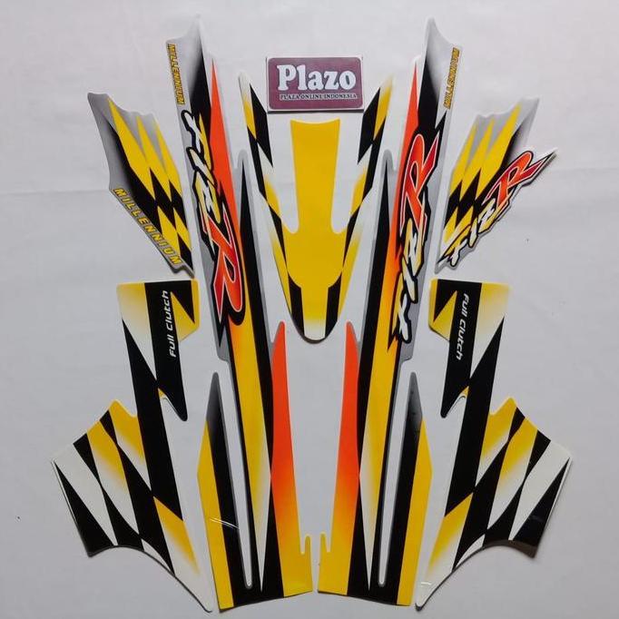 stiker striping body motor F1zr milenium 2000 putih-kuning