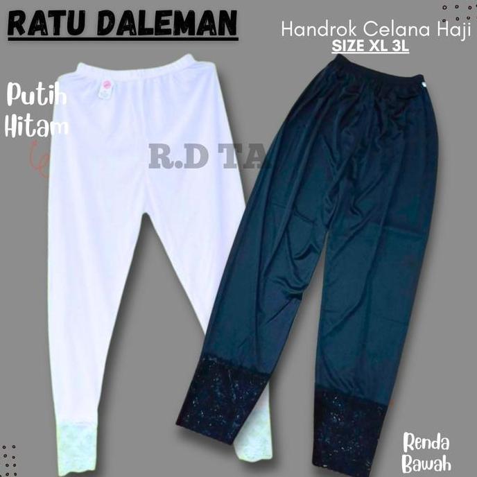 Daleman Celana Haji Hitam & Putih / Celana Dalaman Gamis/androk