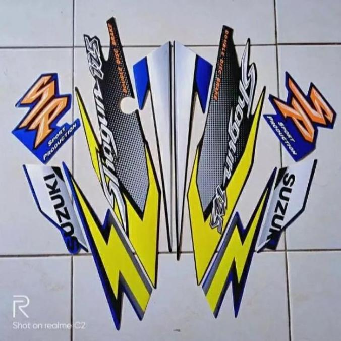 Sticker Striping Lis Body Shogun SP 125 Tahun 2005 2006 Hitam Biru