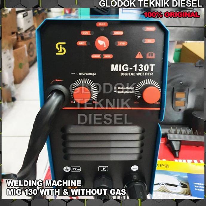 Tiga Jaya Mesin Las Mig 130 A Mma Tanpa Gas Co2 Migi Mig130 Gasless