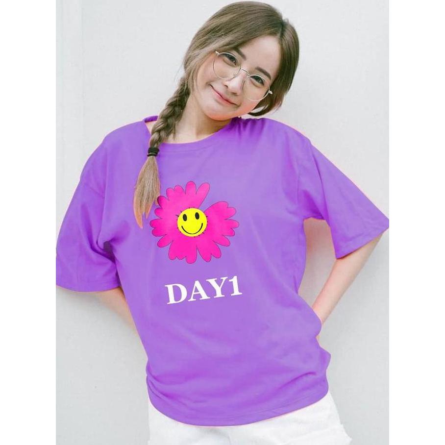 Yurica (COD) Kaos Oblong Motif Bunga Matahari / Kaos Motif Wanita Atasan Wanita