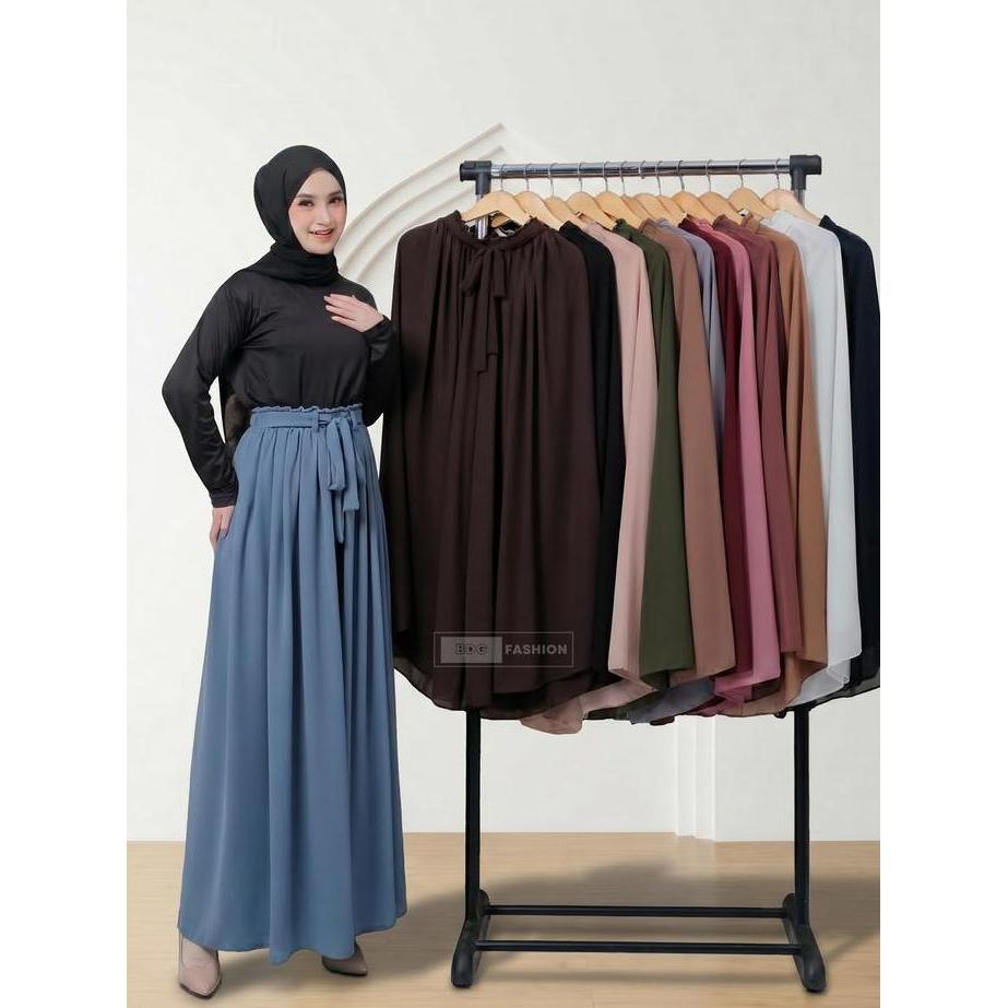 Kulot Palazzo Wanita Ceruty Premium Rempel, Flowly Jatuh, Lembut & Stylish