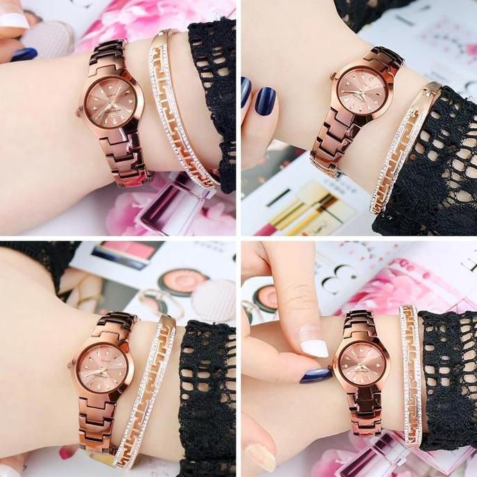 Dame- Opk Jam Tangan Nita Anti Air Kecil Cewek Terbaru Analog Mar Emas Women Tch