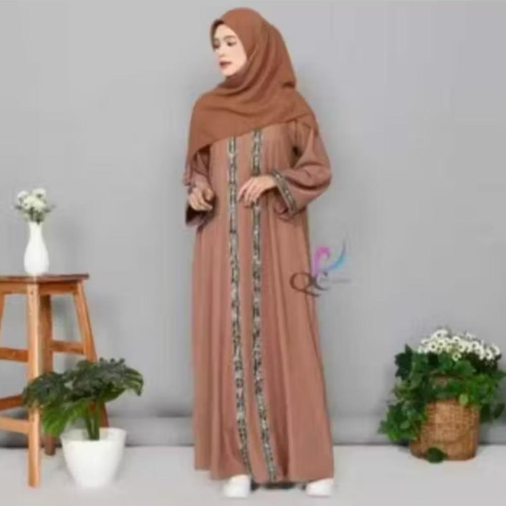 BEST SALE Gamis Abaya Hitam Bordir Katun Elegan Gamis Arabic Madina