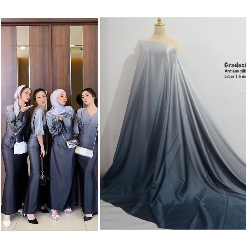 Kain gradasi warna | kain polos gradasi | kain campur warna | kain bridesmaid | kain mewah