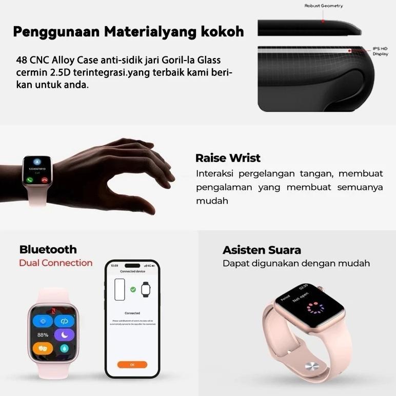 TERBARU BUDS-Smartwatch S10 POR MAX Smart Watch 46mm S10 Jam Pintar Olahraga Bluetooth SmartWatch Wa