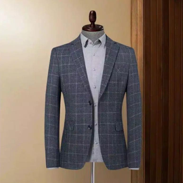 NEW Blazer Model Kotak Jas Pria Kotak Kotak/ Setelan Jas Kotak