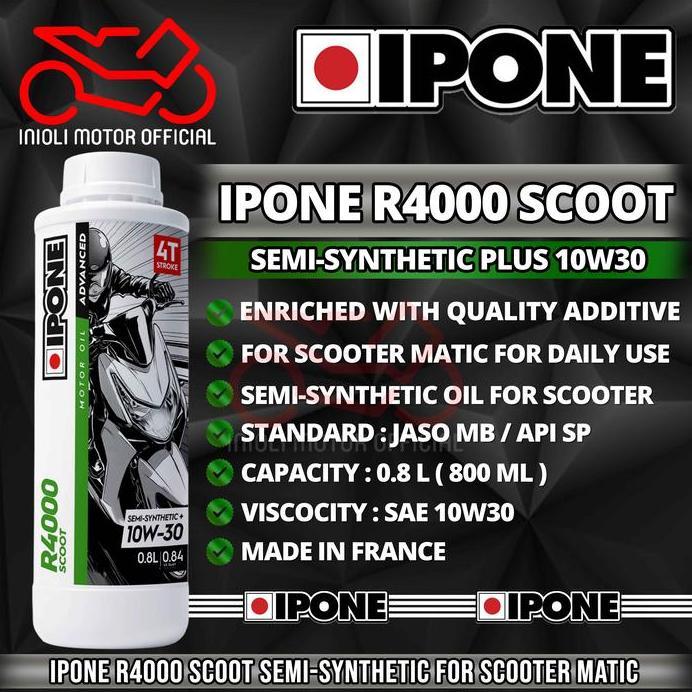 PAKET HEMAT OLI IPONE R4000 SCOOT 10W30 10W40 0.8L 1.0L 800ML 1000ML MOTUL SCOOTER GEAR 80W90 PAKET 