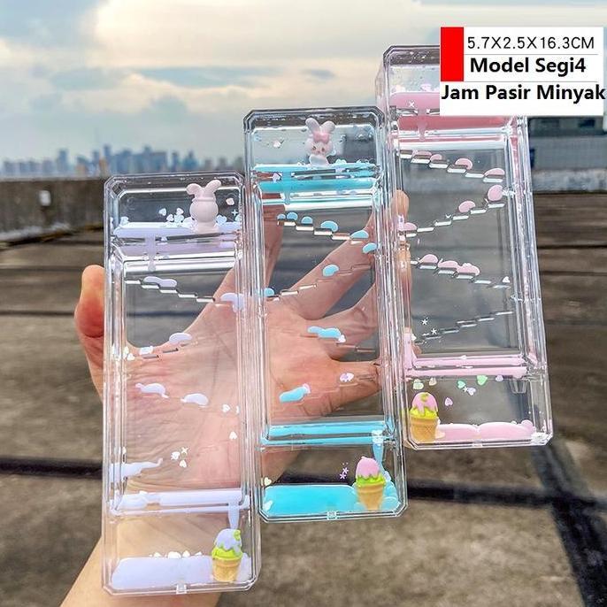 PM88 Jam Pasir Minyak Oil Bubble Drip HourGlass Dekorasi Dudukan HP Air Cair LA