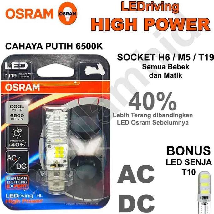 Lampu Motor LED OSRAM Honda Scoopy, Spacy, Revo, Blade 110, Supra X H6 M5 T19 AC/DC 7955