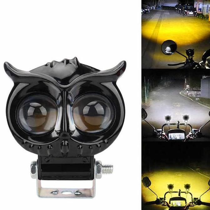 Lampu Sorot LED Motor Owl Dua Warna Lampu Sorot Modifikasi Eksternal Lampu Depan