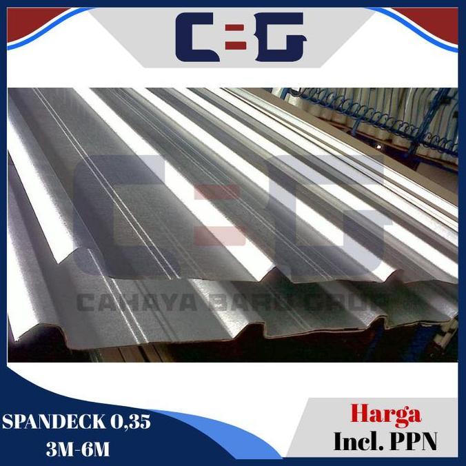 Atap Spandeck Galvalum 0,35 3 Meter - 6 Meter