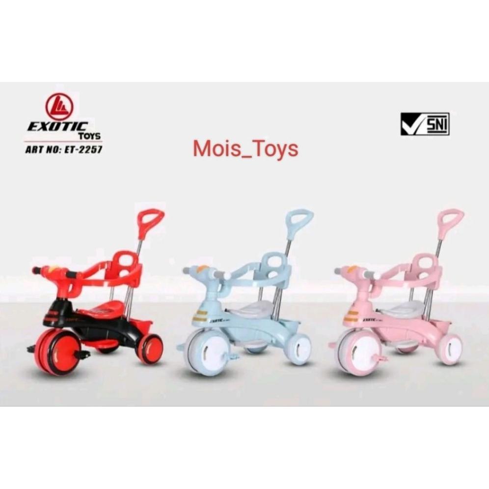 TRICYCLE EXOTIC ET-2257 ADA MUSIK DAN LAMPU. DORONGAN ANAK BAYI SEPEDA ANAK RODA TIGA 3 KERETA DORON