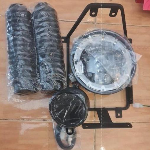 PAKET HEADLAMP UNTUK SEMUA MOTOR LAMPU 7 INCH DENGAN SHOCK ORI SHOCK BYSON SHOCK USD