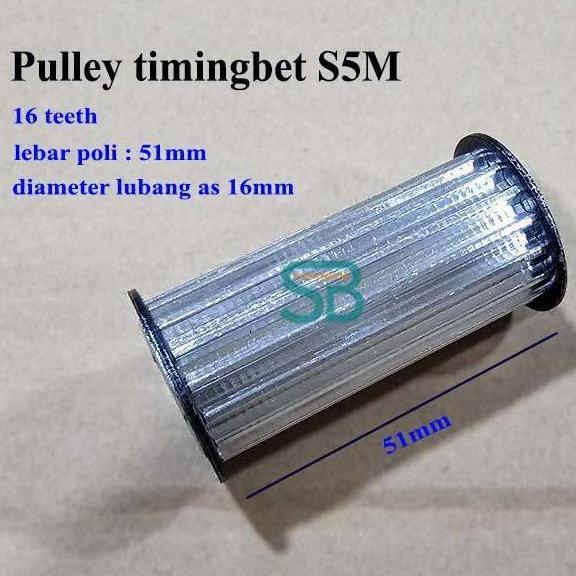Poli S5M Lebar 51Mm 16 Teeth Pulley S5M Pulley Timingbelt S5M Poli Open Belt S5M Lebar 5Cm Jumlah Gi