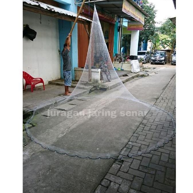 Jala ikan, jala lempar 3 meter bahan senar siap pakai, jala udang,  jala sungai, jala kali Top