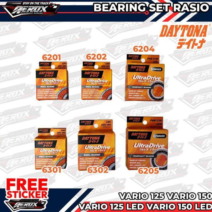 Grosir Bearing Set Rasio Daytona Racing Vario 125 150