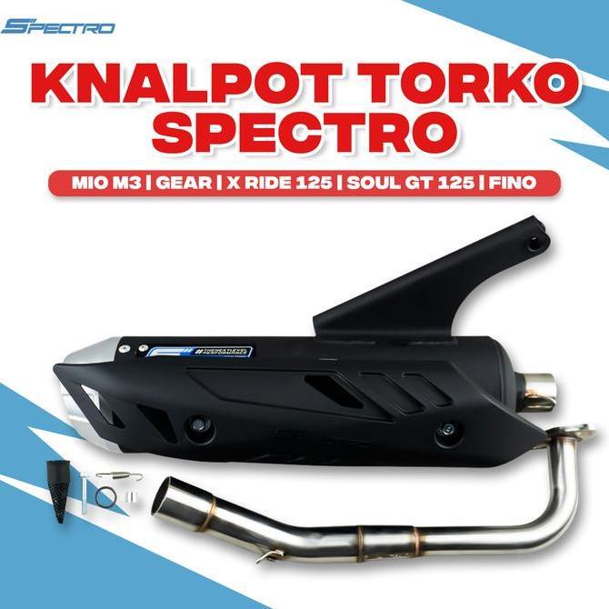 Promo Spectro Knalpot Torko Mio M3 Soul Gt Fino Xride 125 Kenalpot Standar Racing Full Package Stain